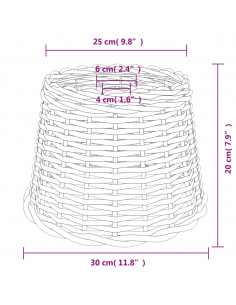 Paralume da Soffitto Marrone Ø30x20 cm in Vimini