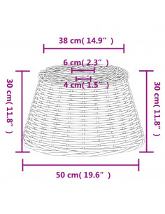 Paralume da Soffitto Marrone Ø50x30 cm in Vimini