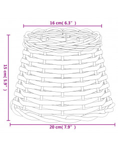 Paralume Marrone Ø20x15 cm in Vimini