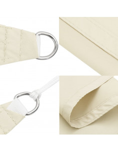 Parasole a Vela in Tela Oxford Quadrato 4,5x4,5 m Crema