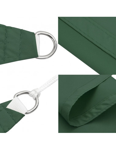 Parasole a Vela in Tela Oxford Quadrato 4,5x4,5 m Verde Scuro