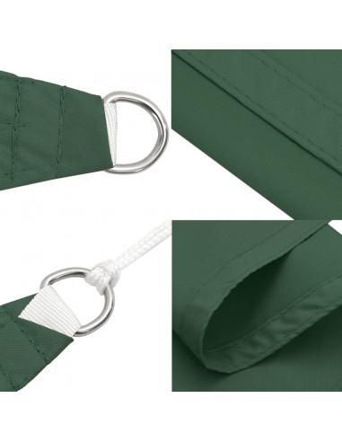 Parasole a Vela in Tela Oxford Quadrato 7x7 m Verde Scuro