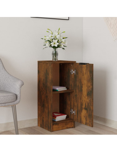 Credenza Rovere Fumo 30x30x70 cm in Legno Multistrato