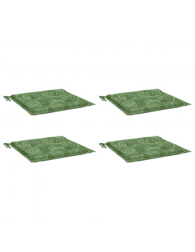 Cuscini per Sedia 4 pz Motivo a Foglie 40x40x3 cm Tessuto