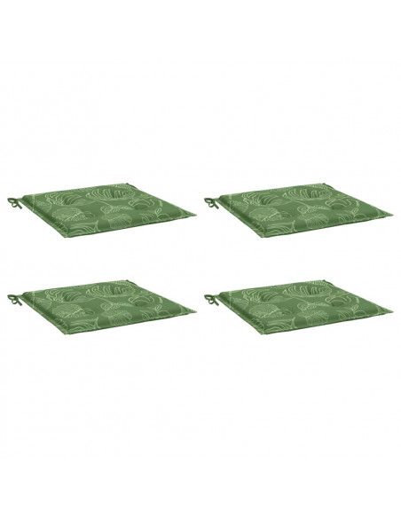 Cuscini per Sedia 4 pz Motivo a Foglie 40x40x3 cm Tessuto