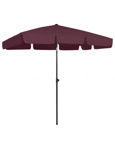 Ombrellone da Spiaggia Rosso Bordò 200x125 cm