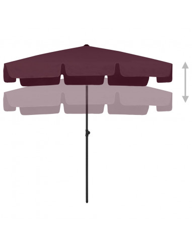 Ombrellone da Spiaggia Rosso Bordò 200x125 cm