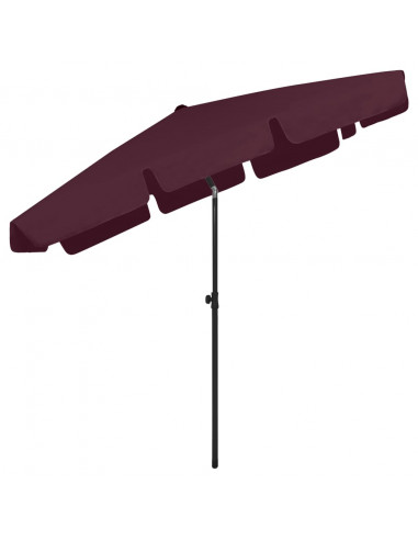 Ombrellone da Spiaggia Rosso Bordò 200x125 cm