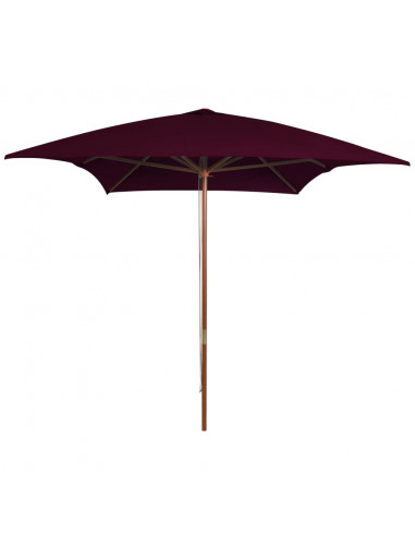 Ombrellone da Esterni con Palo in Legno 200x300 cm Rosso Bordò