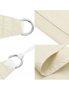 Parasole a Vela in Tessuto Oxford Triangolare 6x6x6m Crema