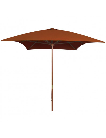 Ombrellone da Esterni con Palo in Legno 200x300 cm Terracotta