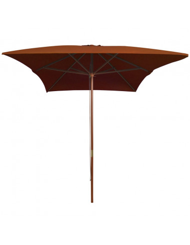 Ombrellone da Giardino con Palo in Legno Terracotta 200x300 cm