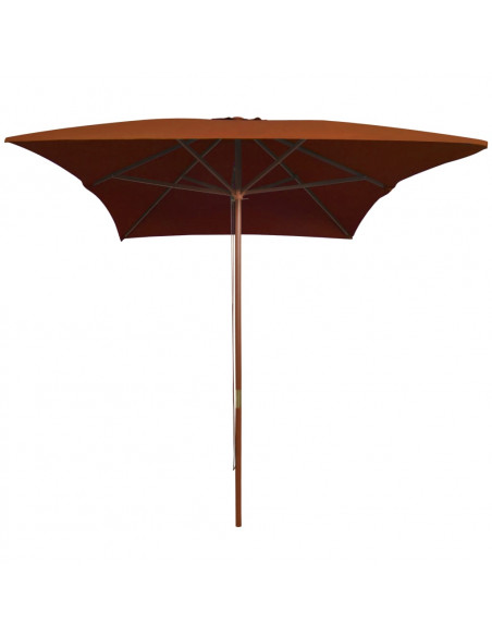 Ombrellone da Giardino con Palo in Legno Terracotta 200x300 cm