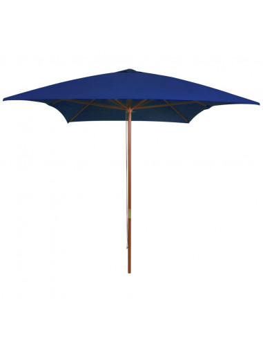 Ombrellone da Esterni con Palo in Legno 200x300 cm Blu