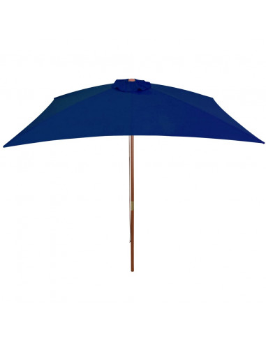 Ombrellone da Esterni con Palo in Legno 200x300 cm Blu
