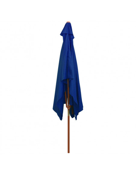 Ombrellone da Esterni con Palo in Legno 200x300 cm Blu