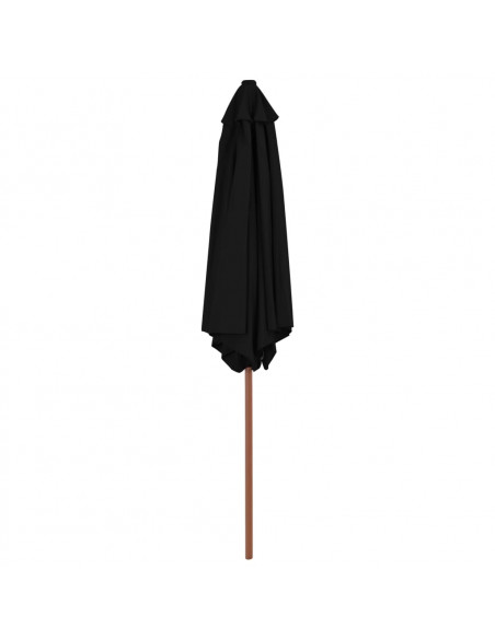 Ombrellone da Esterni con Palo in Legno 270 cm Nero