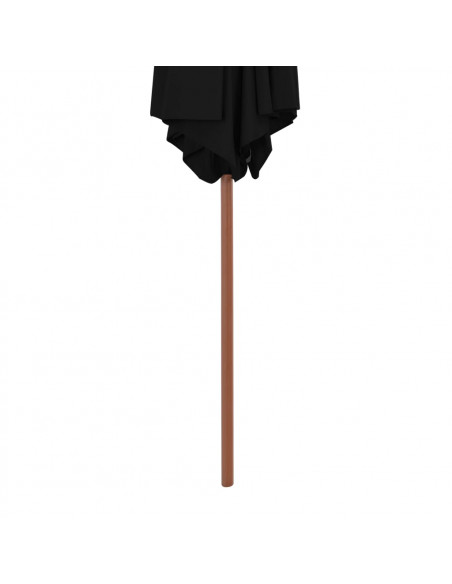 Ombrellone da Esterni con Palo in Legno 270 cm Nero