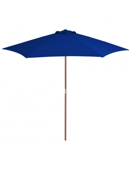 Ombrellone da Esterni con Palo in Legno Blu 270 cm