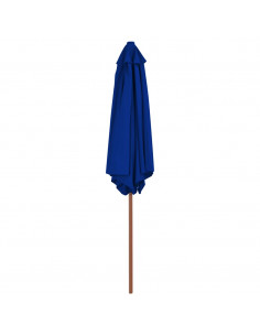 Ombrellone da Giardino con Palo in Legno Blu 270 cm 2