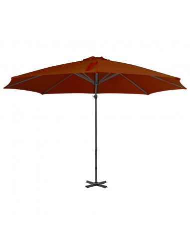 Ombrellone a Sbalzo con Palo in Alluminio 300 cm Terracotta