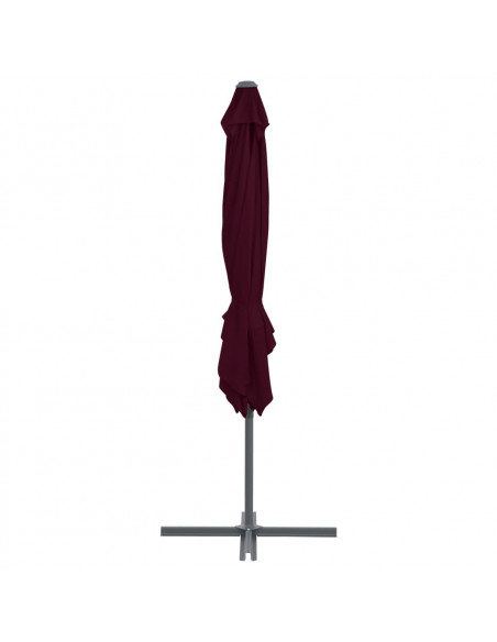 Ombrellone a Sbalzo con Palo in Acciaio 250x250 cm Rosso Bordò