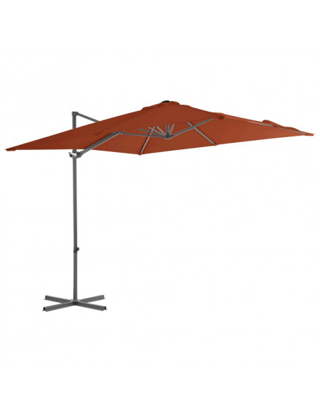 Ombrellone a Sbalzo con Palo in Acciaio 250x250 cm Terracotta