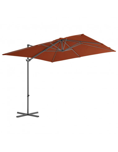 Ombrellone a Sbalzo con Palo in Acciaio 250x250 cm Terracotta