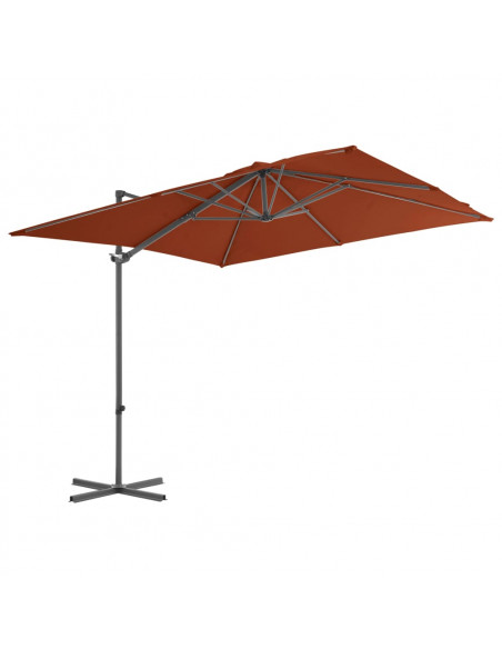 Ombrellone a Sbalzo con Palo in Acciaio 250x250 cm Terracotta