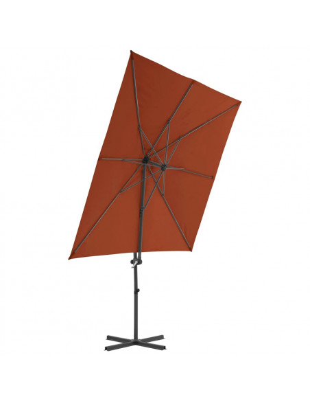 Ombrellone a Sbalzo con Palo in Acciaio 250x250 cm Terracotta