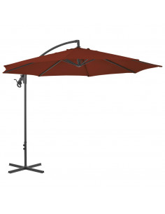 Ombrellone a Sbalzo con Palo in Acciaio 300 cm Terracotta 2