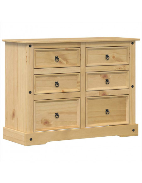 Cassettiera Corona 120x48x91 cm in Legno Massello di Pino