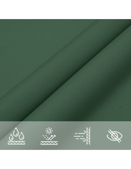 Parasole a Vela Oxford Rettangolare 3,5x4,5 m Verde Scuro