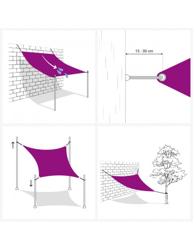 Parasole a Vela Oxford Rettangolare 4x6 m Antracite