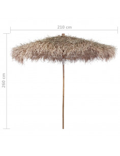 Parasole in Bambù con Copertura con Foglie di Banana 210 cm