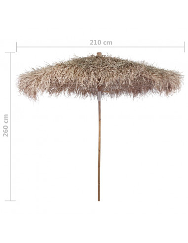 Parasole in Bambù con Copertura con Foglie di Banana 210 cm