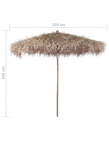 Parasole in Bambù con Copertura con Foglie di Banana 210 cm