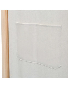 Paravento a 3 Pannelli Crema 120x170x4 cm in Tessuto