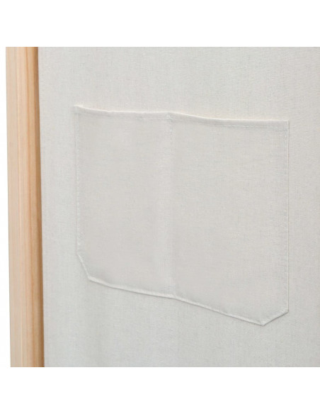 Paravento a 3 Pannelli Crema 120x170x4 cm in Tessuto