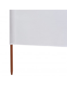 Paravento a 3 Pannelli in Tessuto 400x80 cm Bianco Sabbia