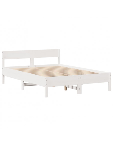 Letto senza Materasso Bianco 160x200 cm Legno Massello di Pino
