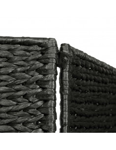 Paravento a 5 Pannelli Nero 193x160 cm in Giacinto d'Acqua