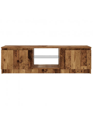 Mobile Porta TV con LED Legno Antico 120x30x36 cm Multistrato