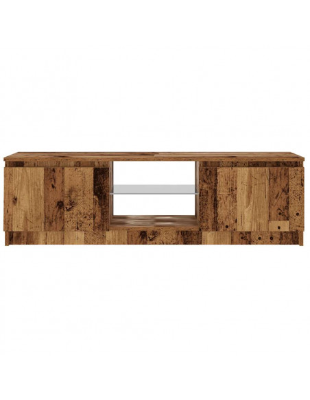 Mobile Porta TV con LED Legno Antico 120x30x36 cm Multistrato