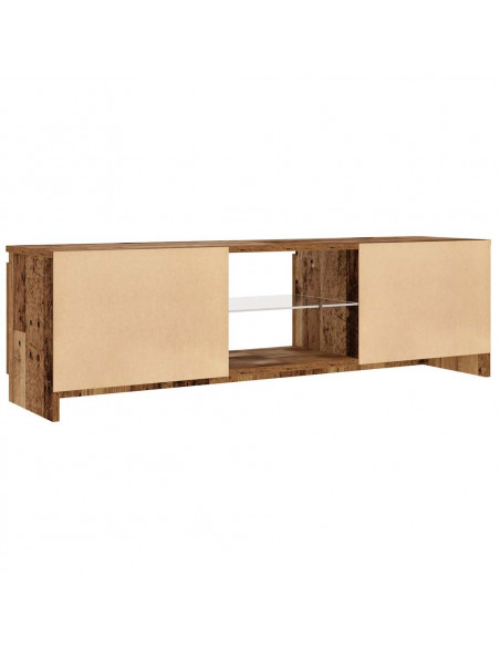 Mobile Porta TV con LED Legno Antico 120x30x36 cm Multistrato