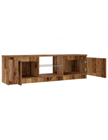 Mobile Porta TV con LED Legno Antico 120x30x36 cm Multistrato