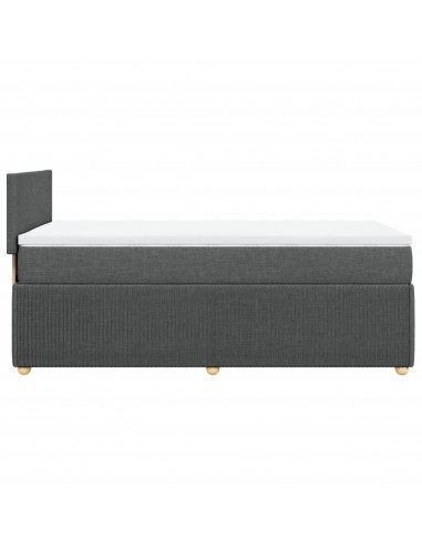 Giroletto a Molle con Materasso Grigio Scuro 90x200 cm Tessuto
