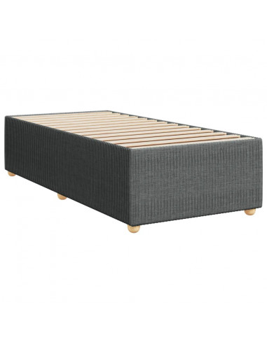 Giroletto a Molle con Materasso Grigio Scuro 90x200 cm Tessuto