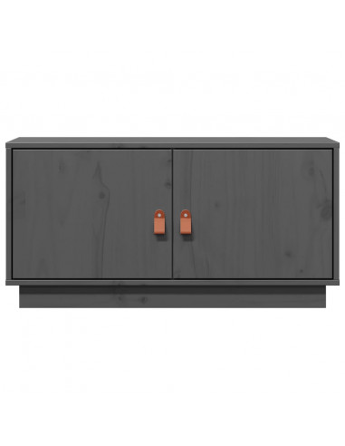 Mobile Porta TV Grigio 80x34x40 cm in Legno Massello di Pino