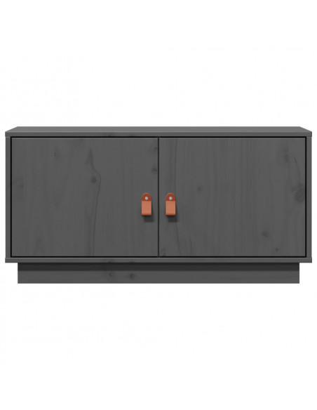 Mobile Porta TV Grigio 80x34x40 cm in Legno Massello di Pino